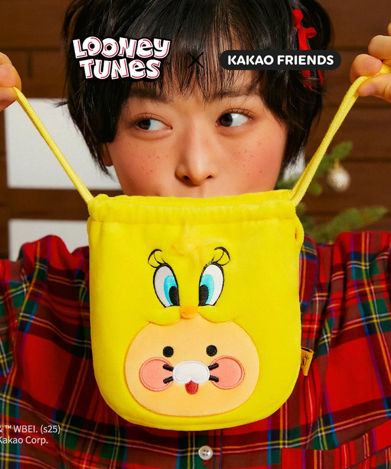 KAKAO FRIENDS  Looney Tunes X Friends Tweety Face Pouch Baby Chunsik