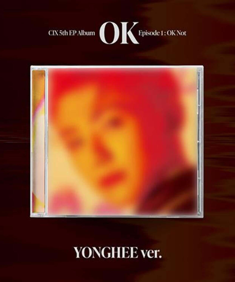 CIX - 5th EP ALBUM [OK’ Episode 1 : OK Not] - Album Kpop, CD YonGHee ver., visuel rouge et flou en fond.