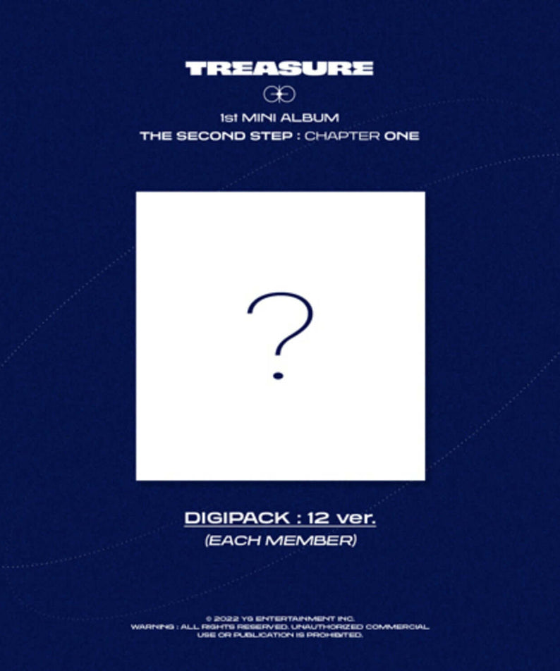 TREASURE - 1st MINI ALBUM [THE SECOND STEP : CHAPTER ONE] (DIGIPACK ver.) - pochette digipack bleue, logo et titre sur fond étoilé