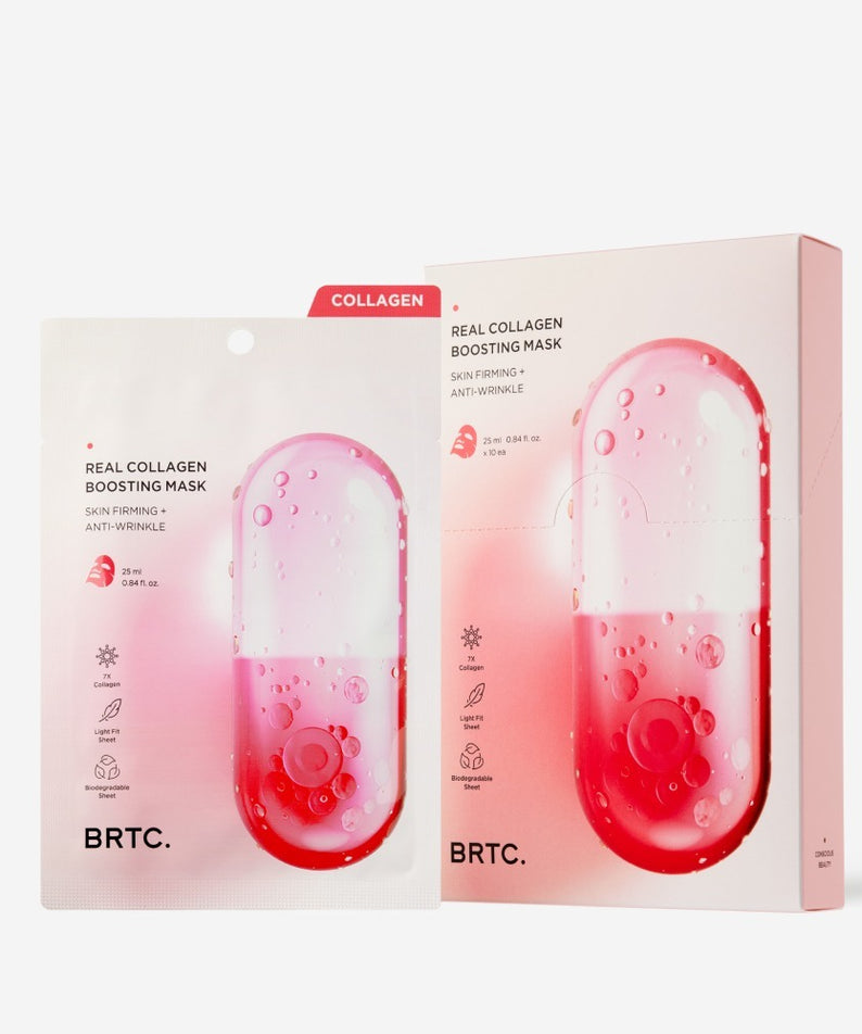 Masque BRTC Real Collagen Bosting Mask 10 Sheets pour éclat et fermeté