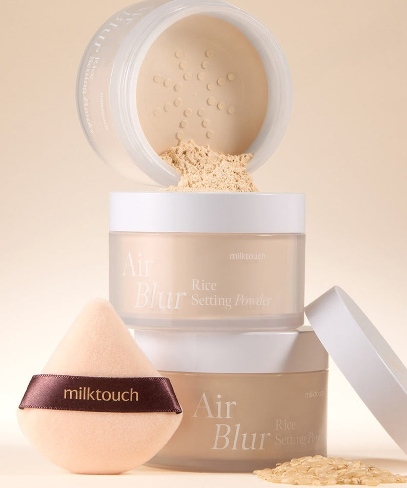MILK TOUCH Air Blur Rice Setting Powder poudre libre pour un teint uniforme et mat sélectionnez pour une peau parfaite