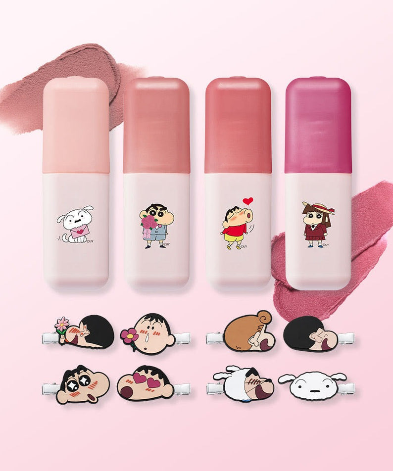 Ensemble de teintes COLORGRAM Nude Blur Tint avec personnages dessinés, idéal pour un look nude naturel et éclatant.