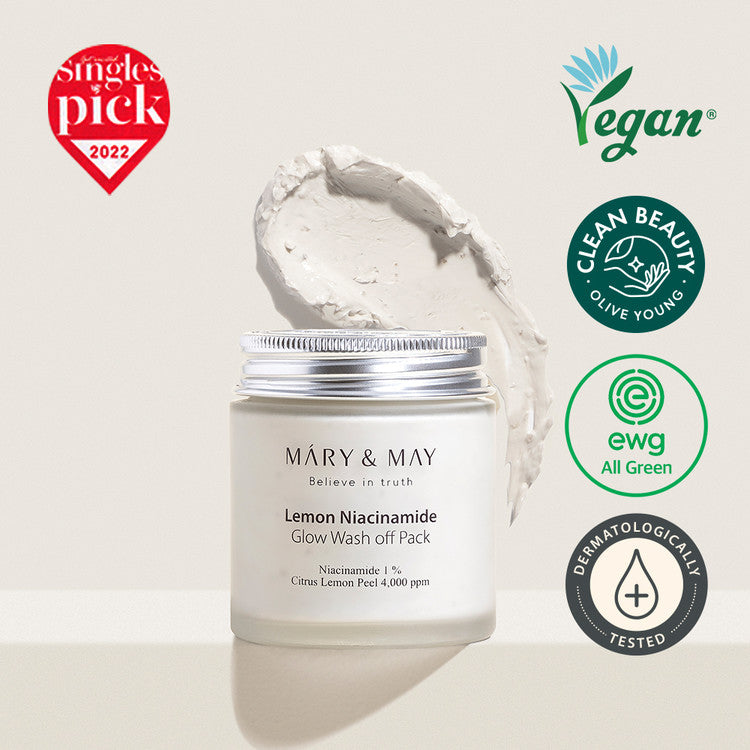 MARY & MAY Lemon Niacinamide Glow Wash off Pack 125g