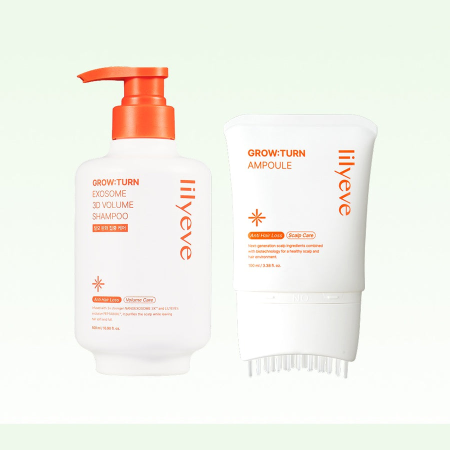 LILYEVE Growturn AD Exosome 3D Volume Shampoo & Brush Ampoule Set