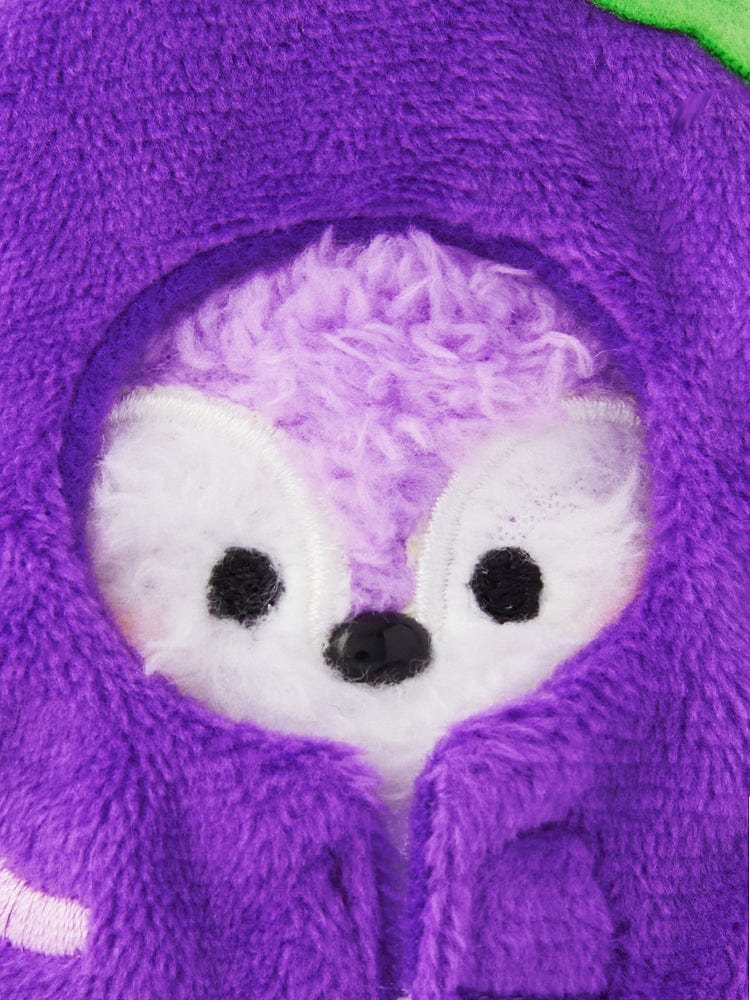 BT21 MANG mini minini VEGGIE DOLL KEYRING, porte-clés officiel BT21, peluche violette visage mignon, accessoire K-pop