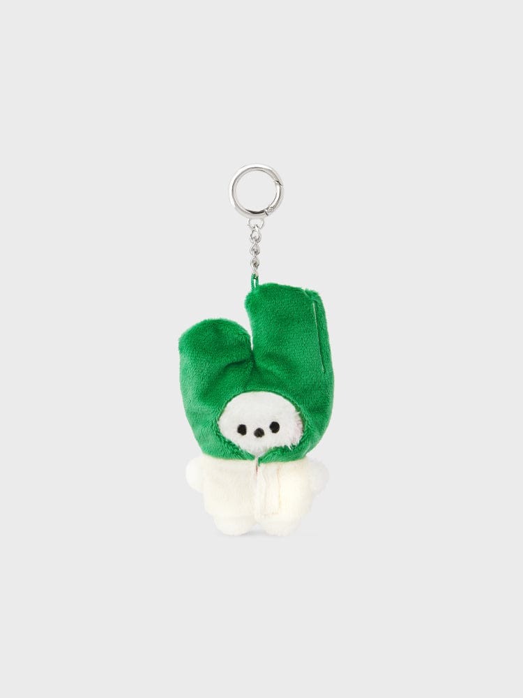 BT21 RJ mini minini VEGGIE DOLL KEYRING : porte-clés officiel LINE avec alpaga vert RJ sur fond clair