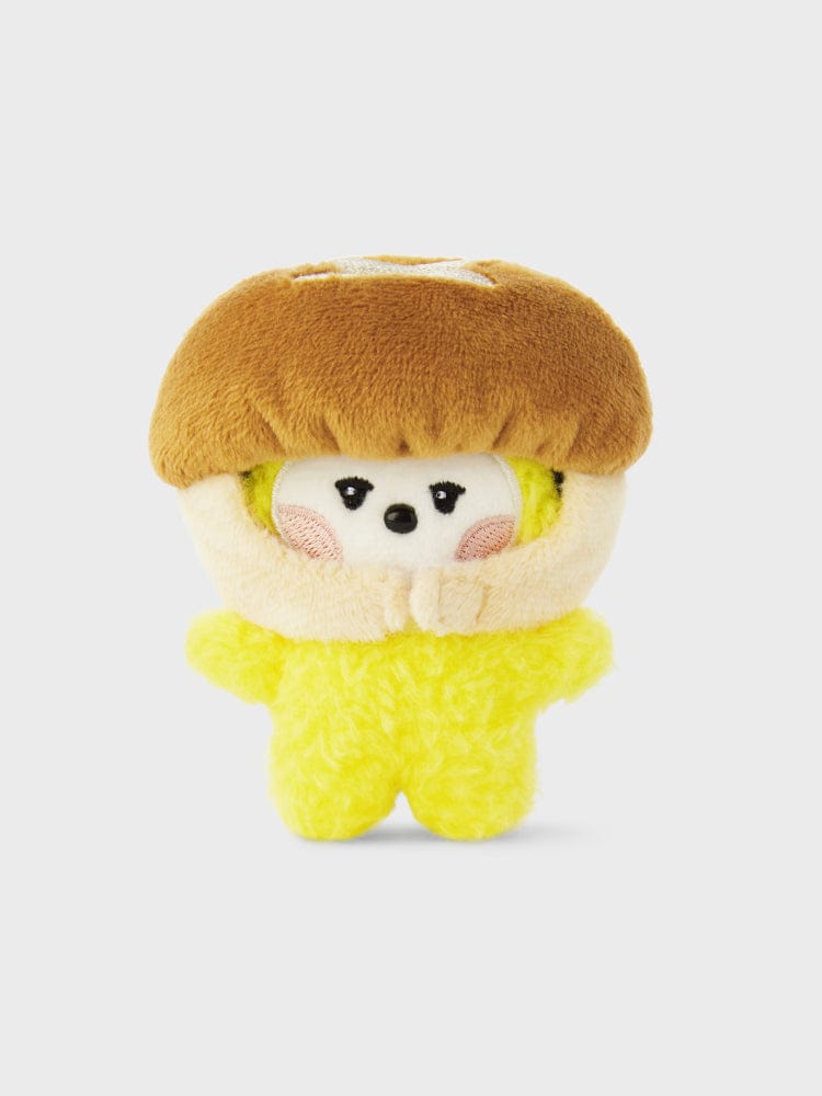 BT21 CHIMMY mini minini VEGGIE DOLL par marque BT21 : peluche mini chiot en tenue verte, fond clair