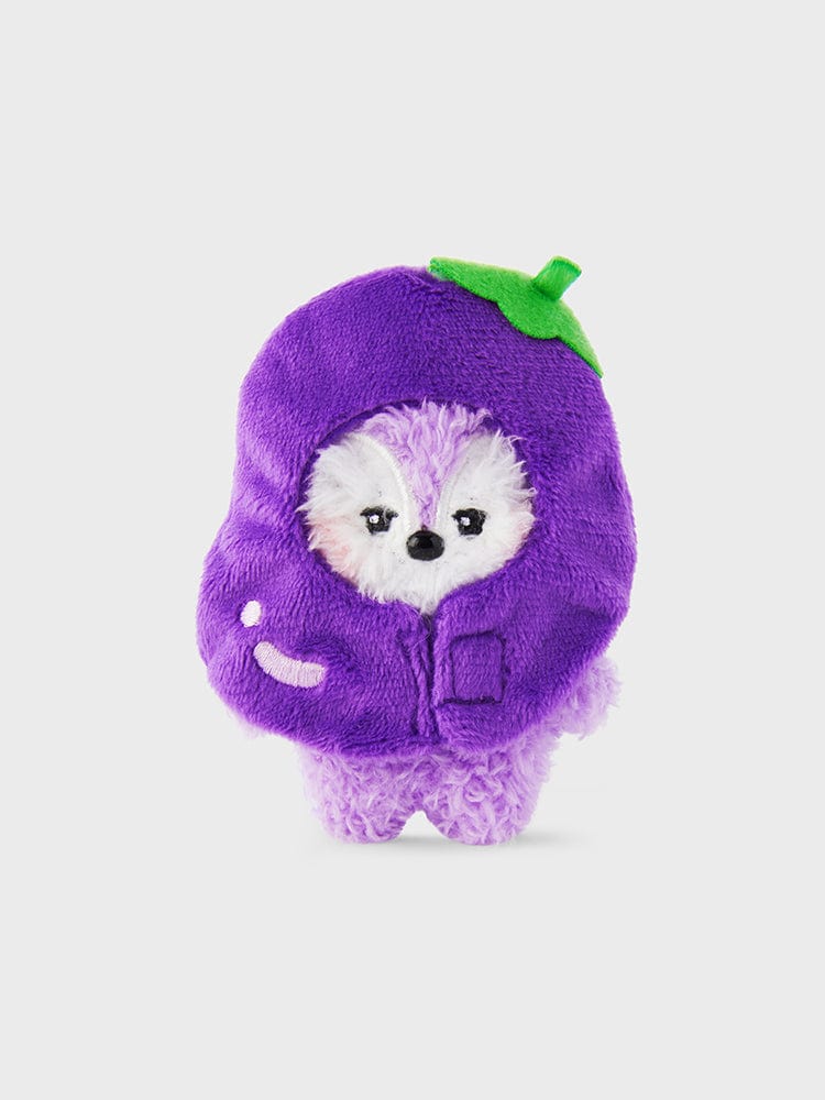 BT21 MANG mini minini VEGGIE DOLL peluche violette figurine poney de j-hope, fond clair, collection BT21