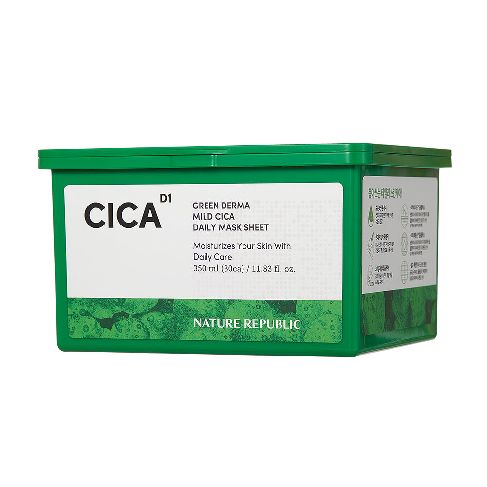 NATURE REPUBLIC Green Derma Mild Cica Pull-out Daily Mask Pack (30 Sheets)