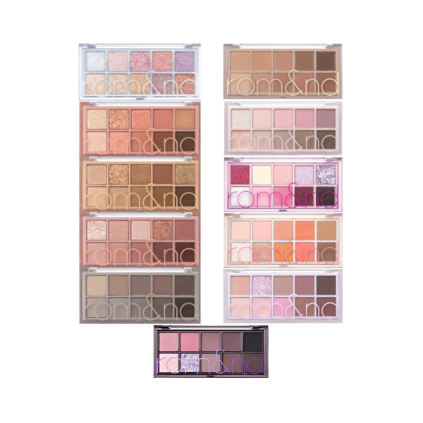 ROMAND Better Than Palette, palette fards yeux ROMAND avec dégradés de couleurs, présentée sur fond clair.
