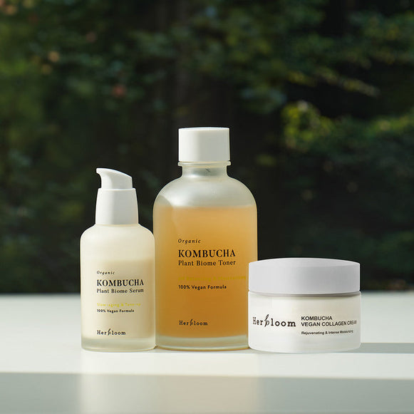 HERBLOOM Kombucha Slow Aging Set (Serum + Toner + Cream) en stock sur Ma Petite Corée