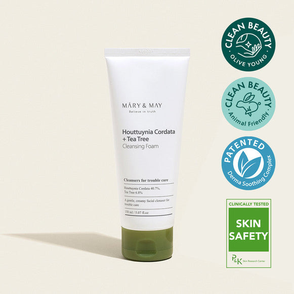 MARY & MAY Houttuynia Cordata + Tea Tree Cleansing Foam 150ml en stock sur Ma Petite Corée