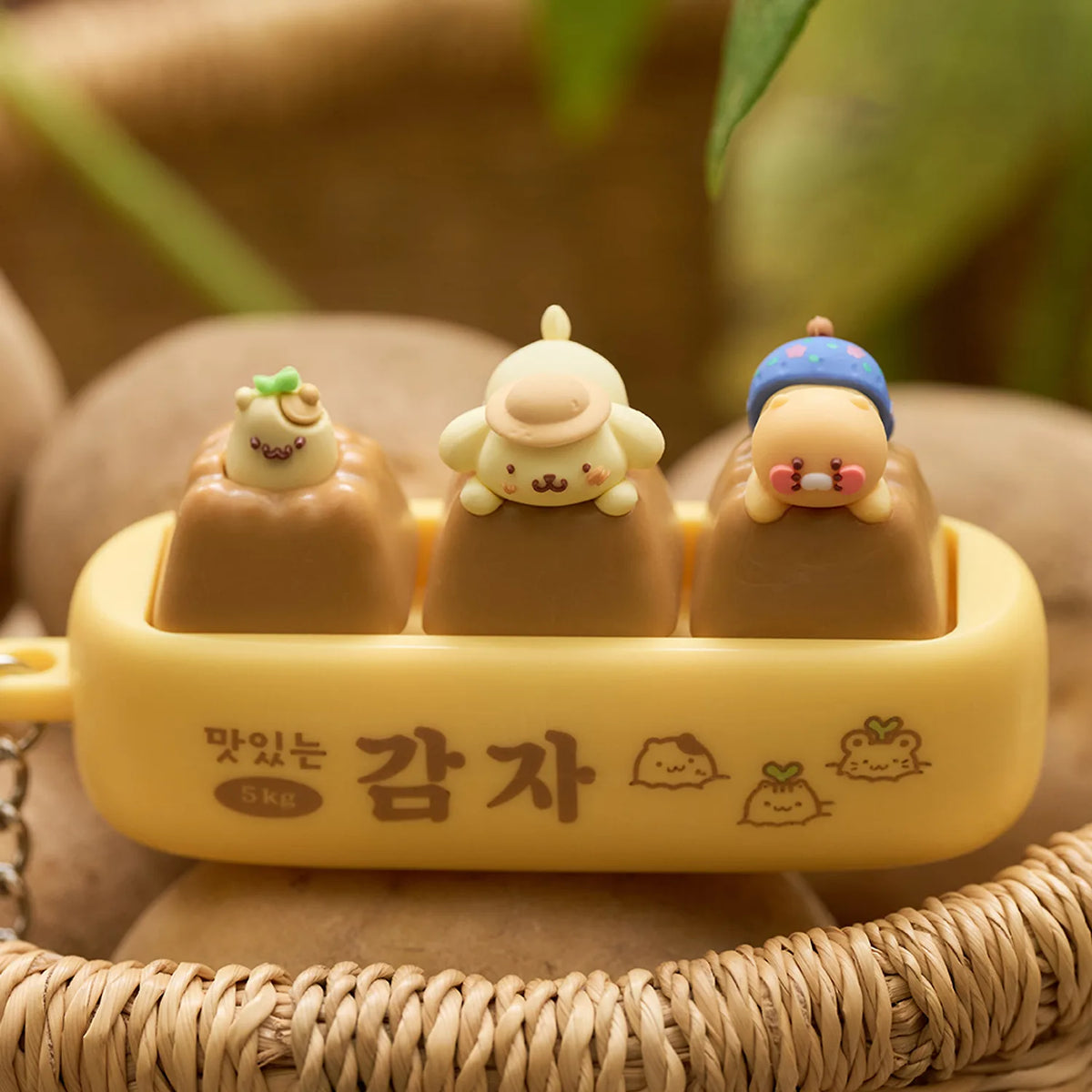 Porte-Clés Figurine Pompompurin X Friends Clicker Keycap - Kakao Friends