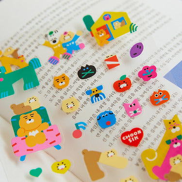 KAKAO FRIENDS - XFriends TransparentAutocollant Ryan&Chunsik