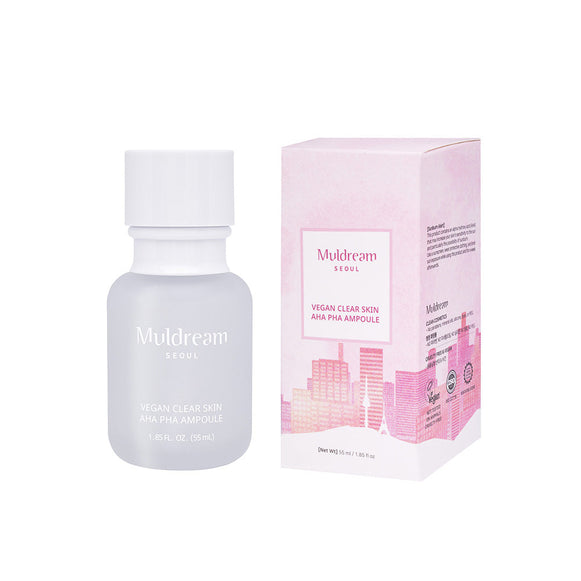 MULDREAM Vegan Clear Skin AHA PHA Ampoule 55ml en stock sur Ma Petite Corée