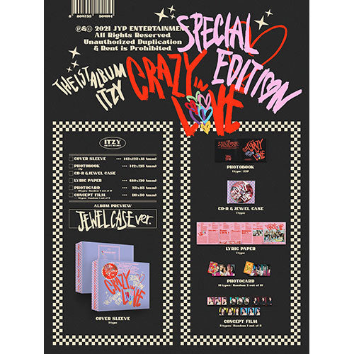 ITZY [CRAZY IN LOVE] Special Edition (JEWELCASE ver.) 1st Album on sales on our Website !