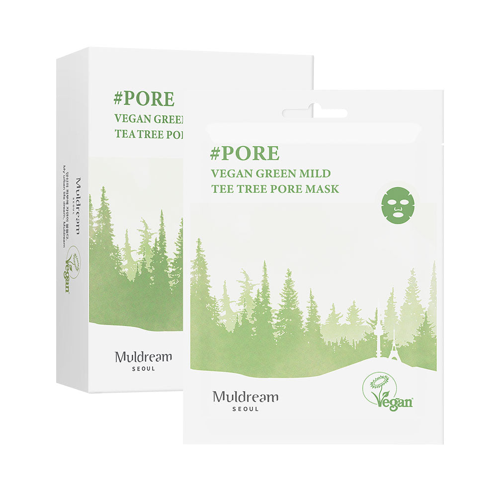 MULDREAM Vegan Green Mild Tea Tree Pore Mask Set Of 10 on sales on our Website !